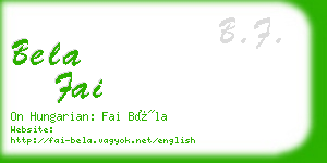 bela fai business card